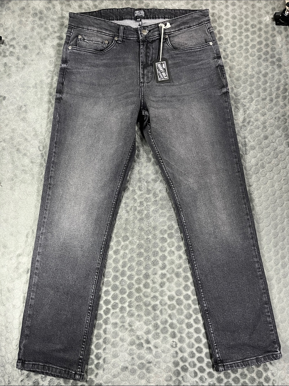 Slim Fit Men's Benny Gold  Washed-Gray Jeans - Modern Stretch Denim 34x30